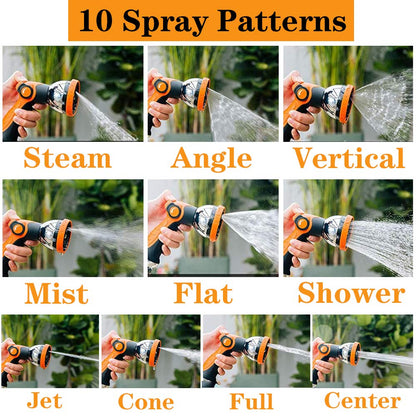 Garden Hose Spray Nozzle,10 Hose Metal Duty Watering Patterns Thumb Control On Off Valve, High Pressure Nozzle Sprayer for Plants, Car Wash,Cleaning,Showering Pets