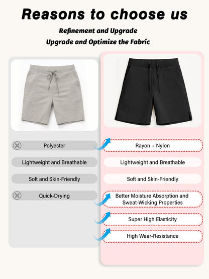 Comdecevis Mens Running Shorts 7 Inch Quick Dry Casual Hybrid Gym Workout Athletic Shorts for Men L(36) Black