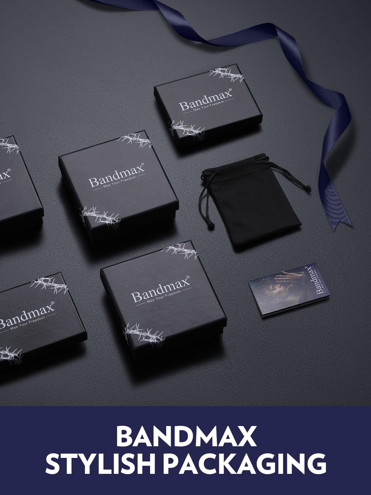 Bandmax Viking Pendant Necklace for Men Mobius Triangle Pendant with Rope Chain Mens Leather Wax Rope Chain Necklace Gift for Father Husband Son