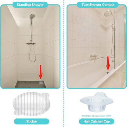 25 Pack Disposable Shower Drain Hair Catcher Mesh Stickers - Peel & Stick Drain Strainers to Prevent Clogs, Strong Waterproof Adhesive, Mess-Free Disposable Drain Covers for Shower & Bathtub