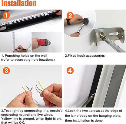 TooCust 23.6in Long Outdoor Modern LED Wall Light, IP65 Waterproof, 24W Warm White Light 3000K, Narrow Strip Light, Durable Wall Sconce for Garage, Porch, Garden, Patio, Wired Installation, 1PACK