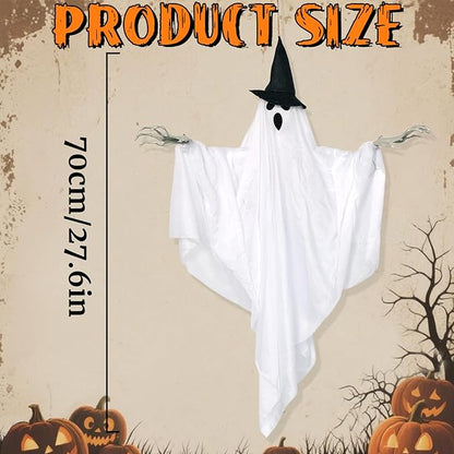 SUNBEAUTY Halloween Decorations Outdoor, Halloweens Party Decoration Indoor, Spooky Ghost with Remote Control String Lights, Halloween-Ghost Lights for Porches Yards Gardens Lawn