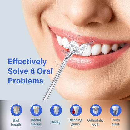 Water Flosser Cordless for Teeth, PONYFREE Mini Portable Oral Irrigator with 9 Pressure Modes, Teeth Cleaner Pick, Unique Pressure Stabilization Technology, IPX7 Waterproof for Home Travel