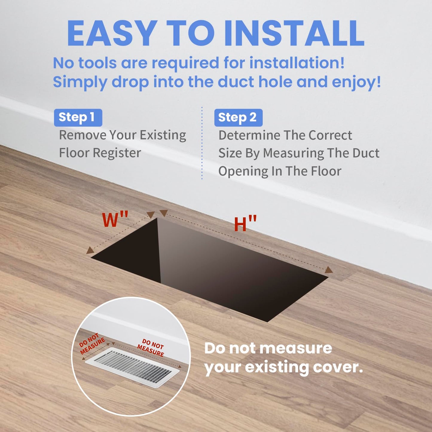 Howeall 4x10 Inches Heavy Duty Walkable Floor Register - Easy Adjust Air Supply Lever Decorative Floor Vent Covers - Savannah Design Vent Covers for Home - Antique Brass