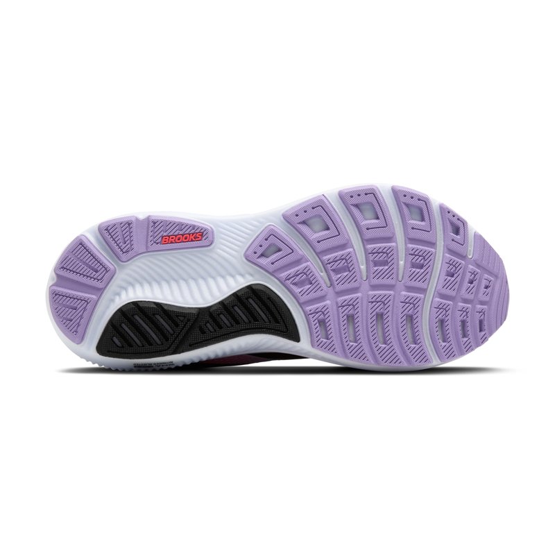 Brooks Women’s Ghost 17 Neutral Running Shoe - Black/Purple/Coral - 8.5 Medium