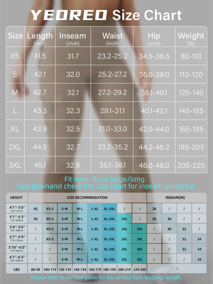 YEOREO CoreFlex Women Workout Flare Leggings with Pockets Hidden Scrunch High Waisted Cargo Gym Yoga Leggings Light Brown L