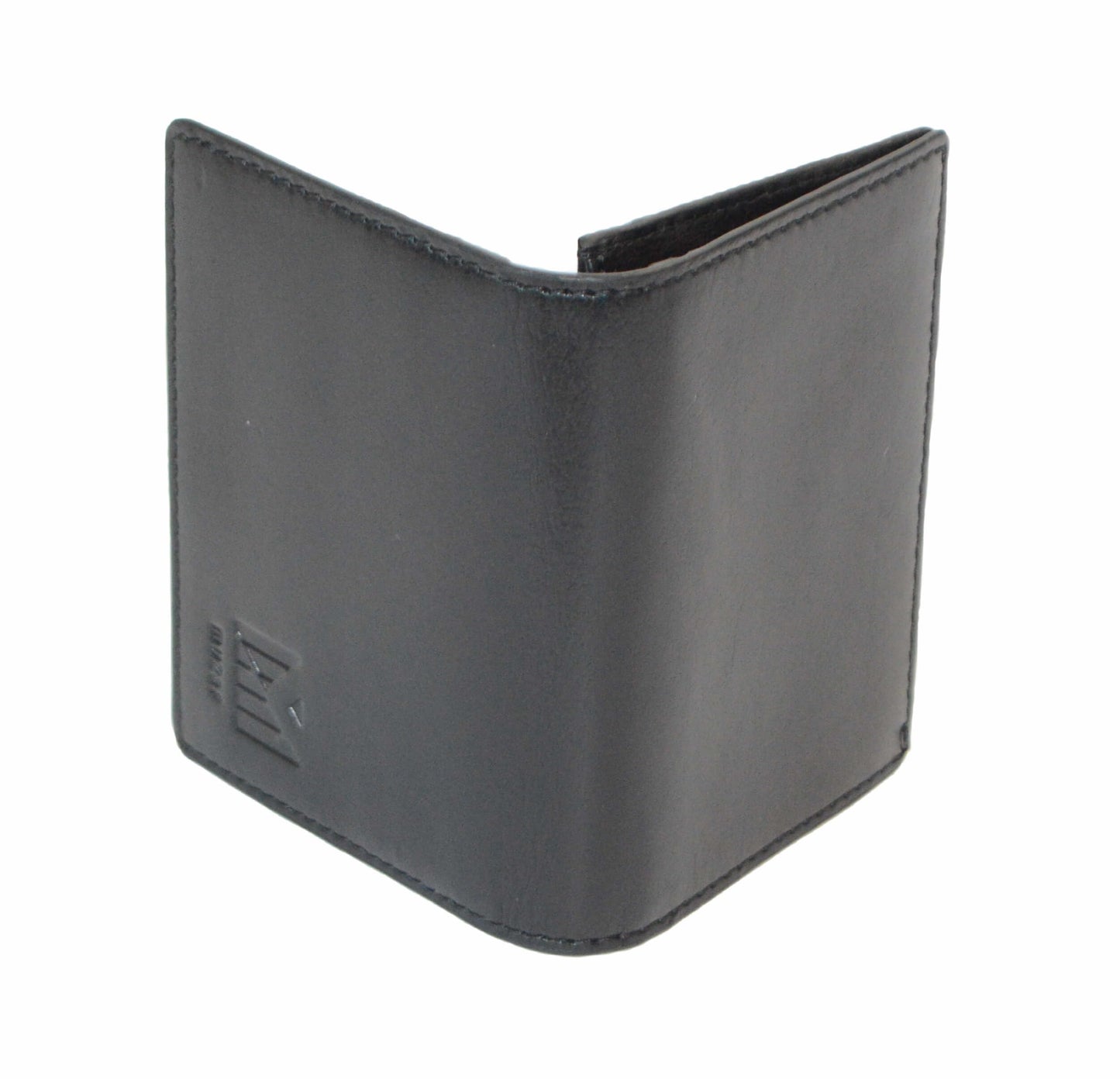 muzaf Premium Leather card holder, compact, 5 slots, hand stitched (Sand Black)