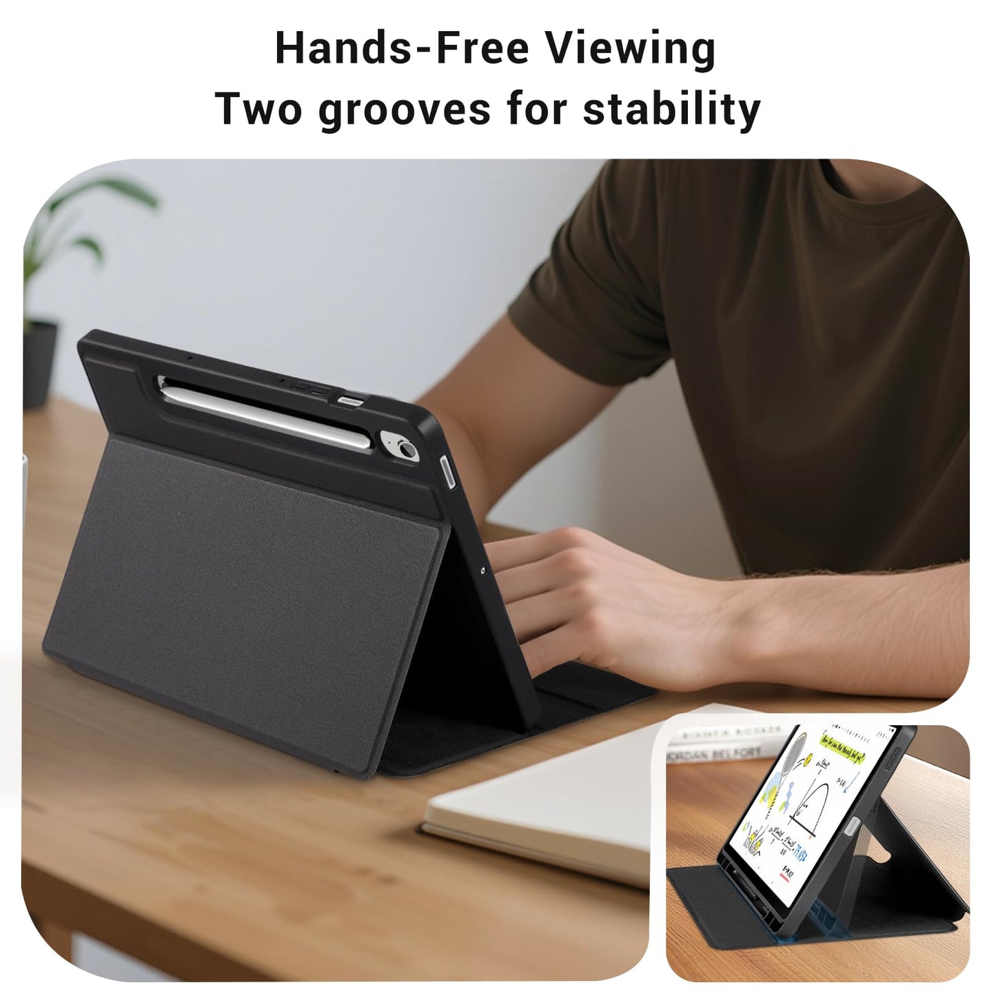 CoBak Case for Samsung Galaxy Tab S10 Lite / S10 FE / S9 FE 10.9 Inch, Protective Smart Auto Wake/Sleep Cover with Anti-Slip Multi-Angle Stand and S Pen Holder, Black