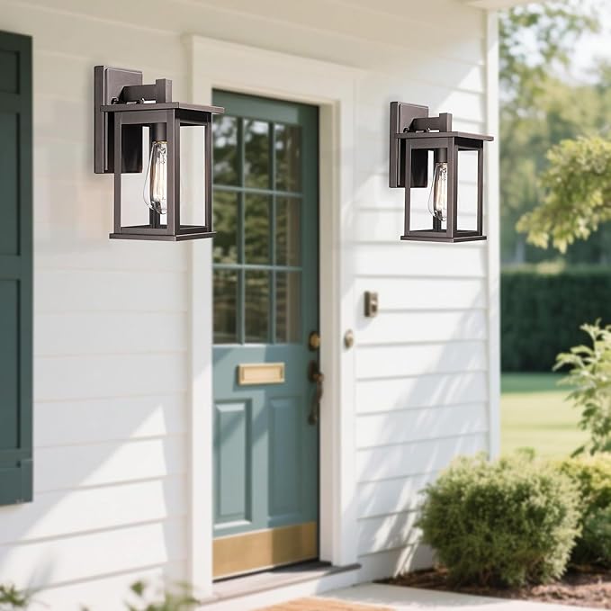 Bestshared Outdoor Wall Lantern Sconce,Outside Wall Lights for House,Porch Lighting Fixture,Anti-Rust Front Door Lamp Light for Front Porch Corridor Doorway Patio(Oil Rubbed Bronze, 1 Pack)