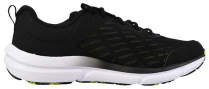Under Armour Men's Charged Assert 10 Shoes, (004) Black/Black/High Vis Yellow, 10.5 X-Wide
