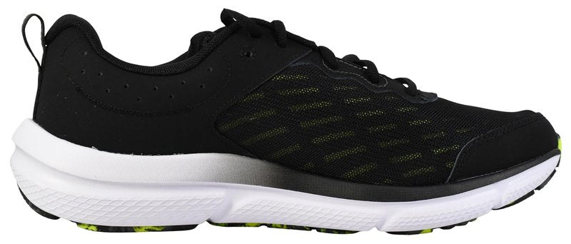 Under Armour Men's Charged Assert 10 Shoes, (004) Black/Black/High Vis Yellow, 11.5 X-Wide