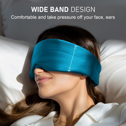 LitBear Silk Sleep Mask for Side Sleeper, Eye Mask Sleeping for Women Men 100% 22 Momme Pure Mulberry Silk, Face-Hugging Padded Eye Cover for Sleeping with Adjustable Band (Black)