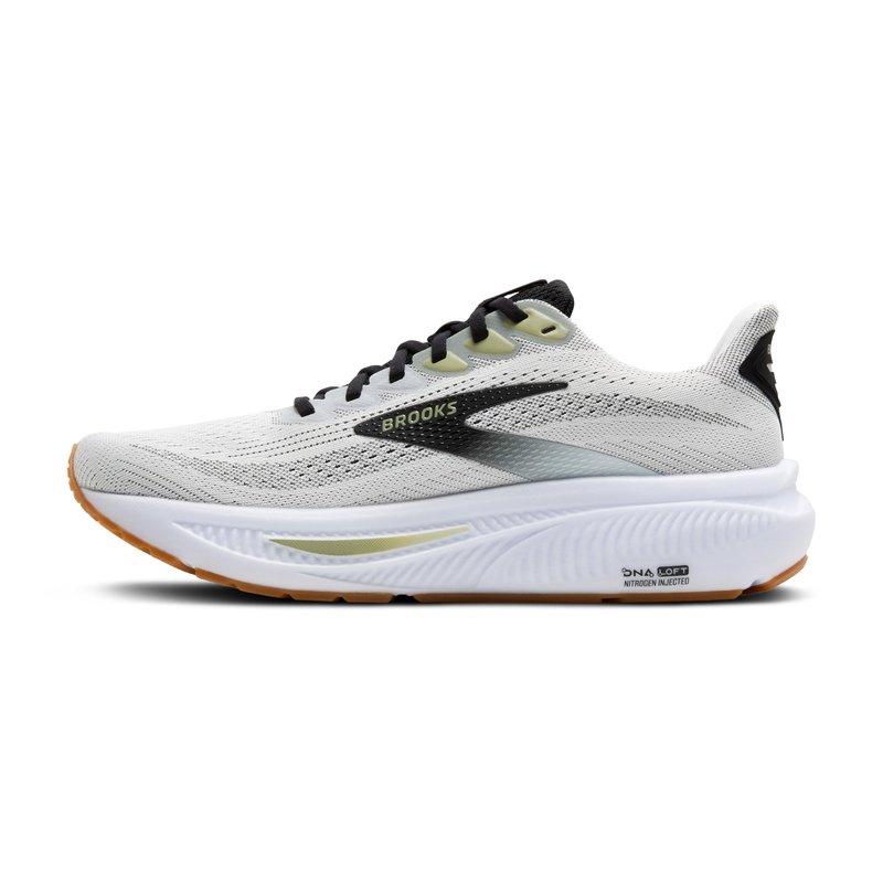 Brooks Men’s Ghost 17 Neutral Running Shoe - White/Black/Tea - 13 Medium