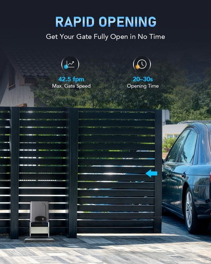 CO-Z APP Smart Automatic Sliding Gate Opener, 280W Electric Gate Opener for Doors up to 1400lb 40ft, Driveway Home Garden Gate Opening System, Gate Complete Kit with Remote Control & IR Sensor