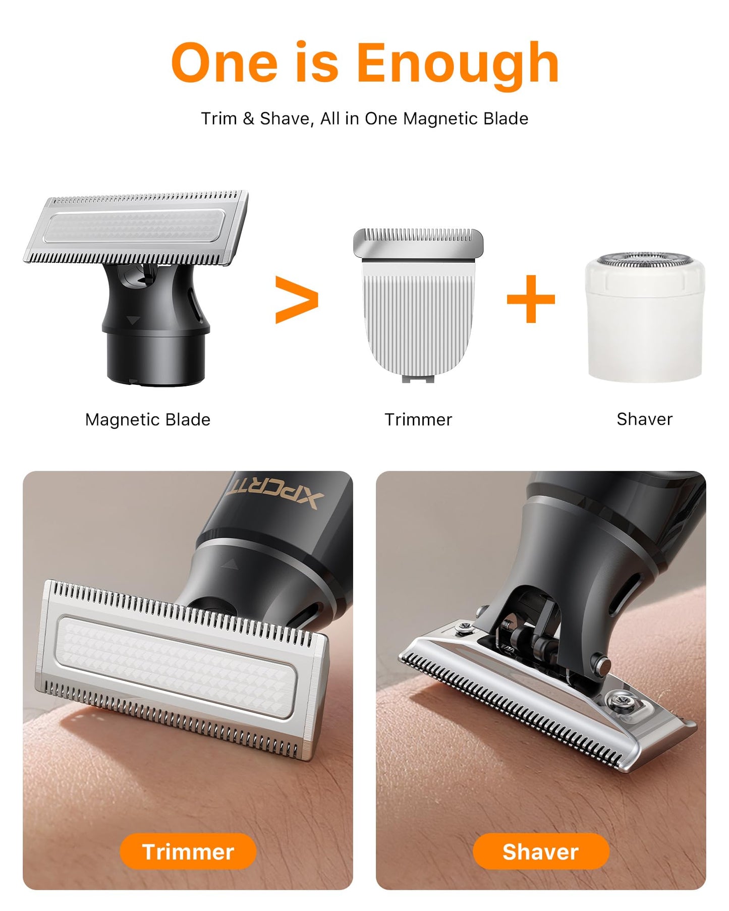 [2025 Upgraded Beard & Body Hair Trimmer for Men [All-in-One] USB-C Fast Charging, Groin & Ball Hair Painless Electric Shaver, Travel Razors, Waterproof Wet/Dry Groomer, Black(Lite)