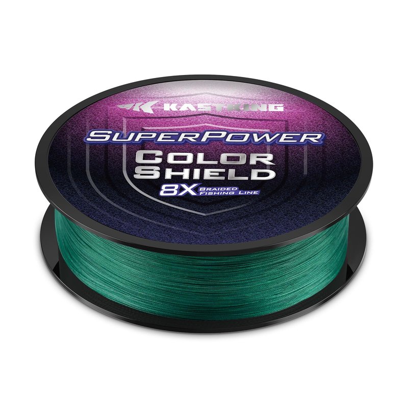 KastKing Superpower ColorShield Braided Fishing Line, Moss Green,8LB,500Yards,X8