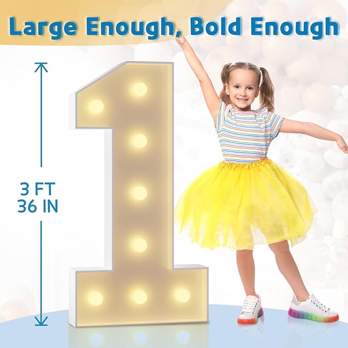 Marquee Numbers 3 Feet Tall Large Light Up Numbers 70th Birthday Decorations Women Men Big Yellow Light Outdoor Anniversary Decorations Balloon Arch Kit Party Backdrop 70