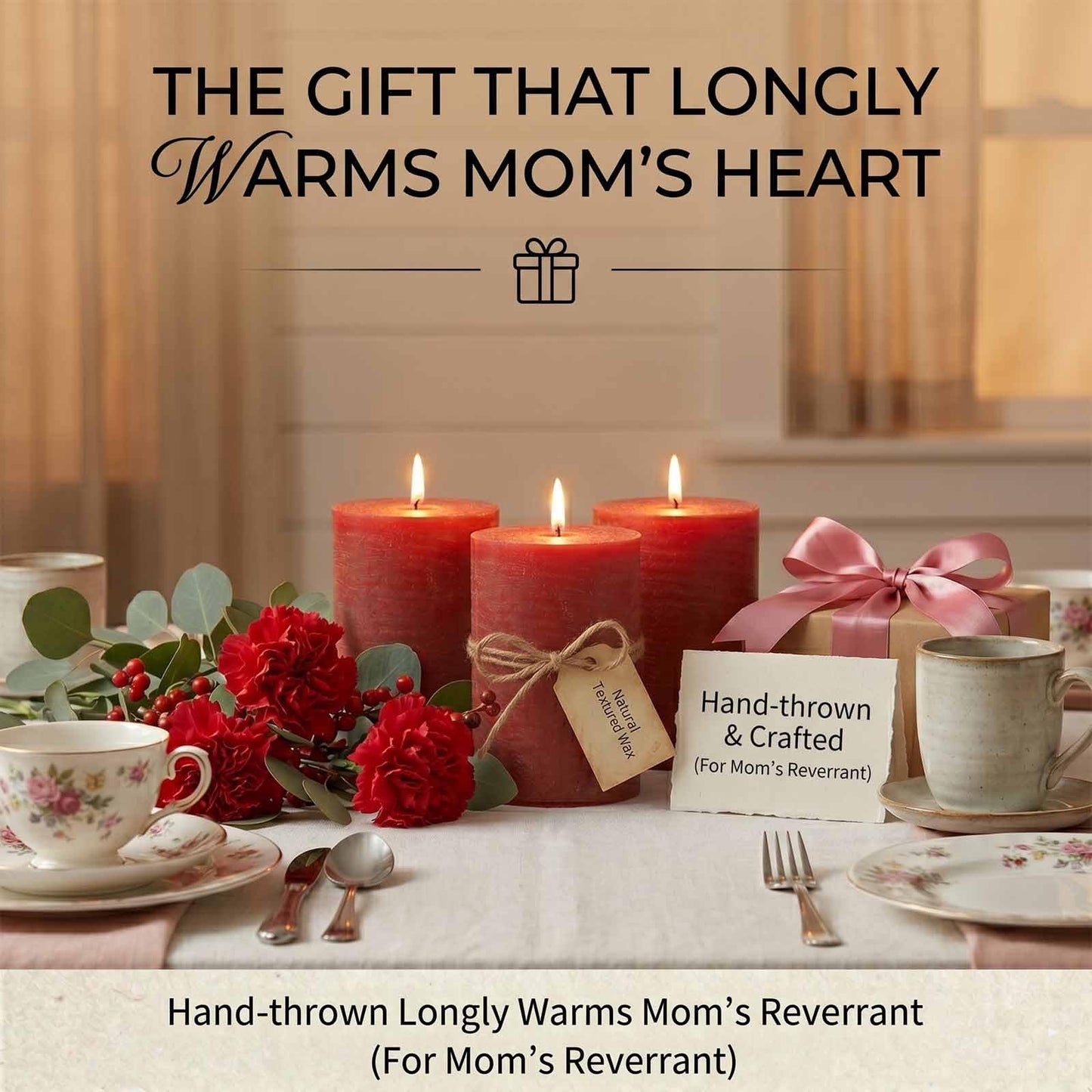 Red Rustic Pillar Candles 6 Pack, 2.8" x 4" Soy Wax Candles, Up to 55 Hours Burn Time, Smokeless Unscented Farmhouse Candles for Home Decor, Wedding & Emergency Use