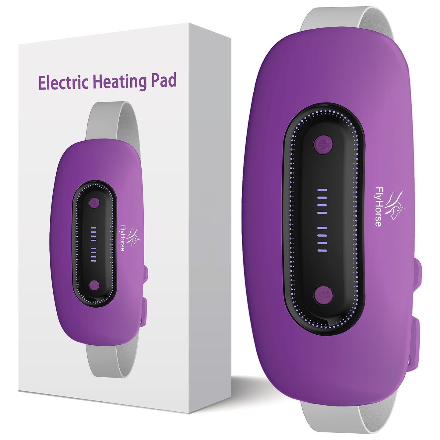 Electric Heating Pad, Portable Cordless Menstrual Heating Pad with 4 Heat Levels and 4 Massage Modes, Fast Large Heating Belly Wrap Belt for Cramps, Back Pain Relief Gifts for Women Girls Her(Black)