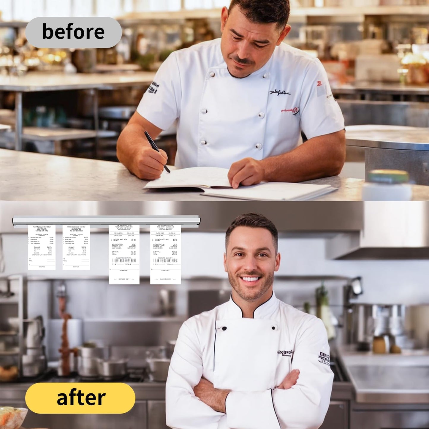 Cjgyz Ticket Holder for Restaurant, 36/48/60 inches, Restaurant Order Holder, Long-Lasting and Easy to use, Suitable for Commercial Kitchens, cafes, Fast-Food(36 Inch, 2 Pcs)