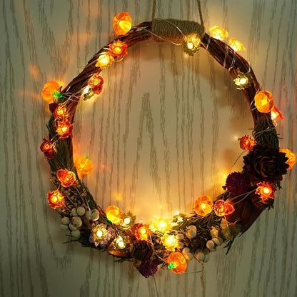 Fall Lights 10Ft 30 LEDs Fall Decorations Battery Operated Acorn 3D Pumpkin Maple Leaf String Lights for Home Autumn Garland Harvest Thanksgiving Party Christmas