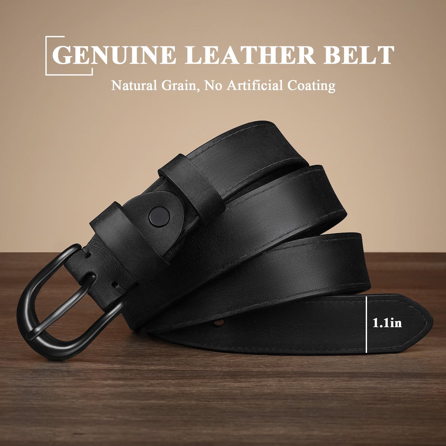 Bekelt Genuine Leather Belt for Women with Gold/Silver Buckle Women's Full Grain Leather Waist Belt for Jeans Dresses Pants