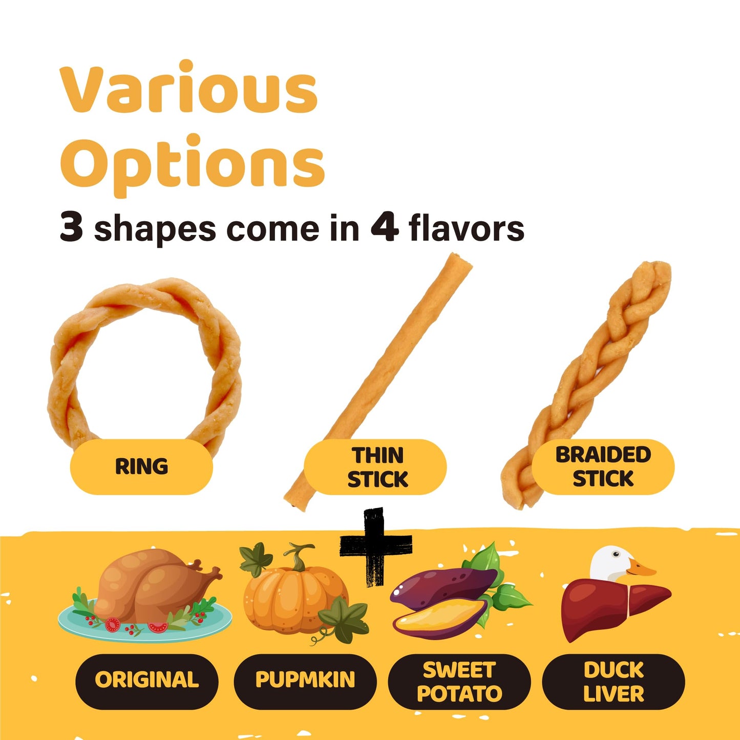 iPaw Turkey Dog Treats, SQF Certified Human Grade Dog Treat, Suitable for Training Chew, Hypoallergenic, Rawhide Alternative, Braided Stick (Duck Liver)