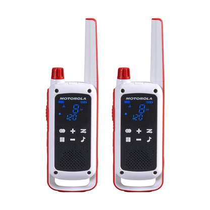 Motorola T470 Talkabout Two Way Radios, Long Range Emergency Rechargeable Waterproof Walkie Talkies 22 Channel, 35 Mile outdoor Black Yellow, 2 Pack