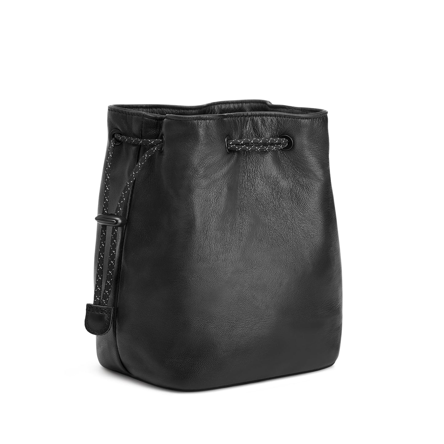 S-ZONE Genuine Leather Camera Bag Soft Camera Pouch DSLR Camera Case Handbag Drawstring Compatible with Mirrorless Cameras Canon Nikon Sony