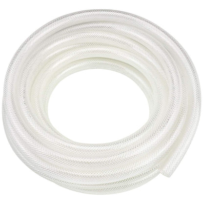 5/8" ID x 25 Ft High Pressure Braided Clear PVC Vinyl Tubing Flexible Vinyl Tube, Heavy Duty Reinforced Hose Tubing, BPA Free and Non Toxic