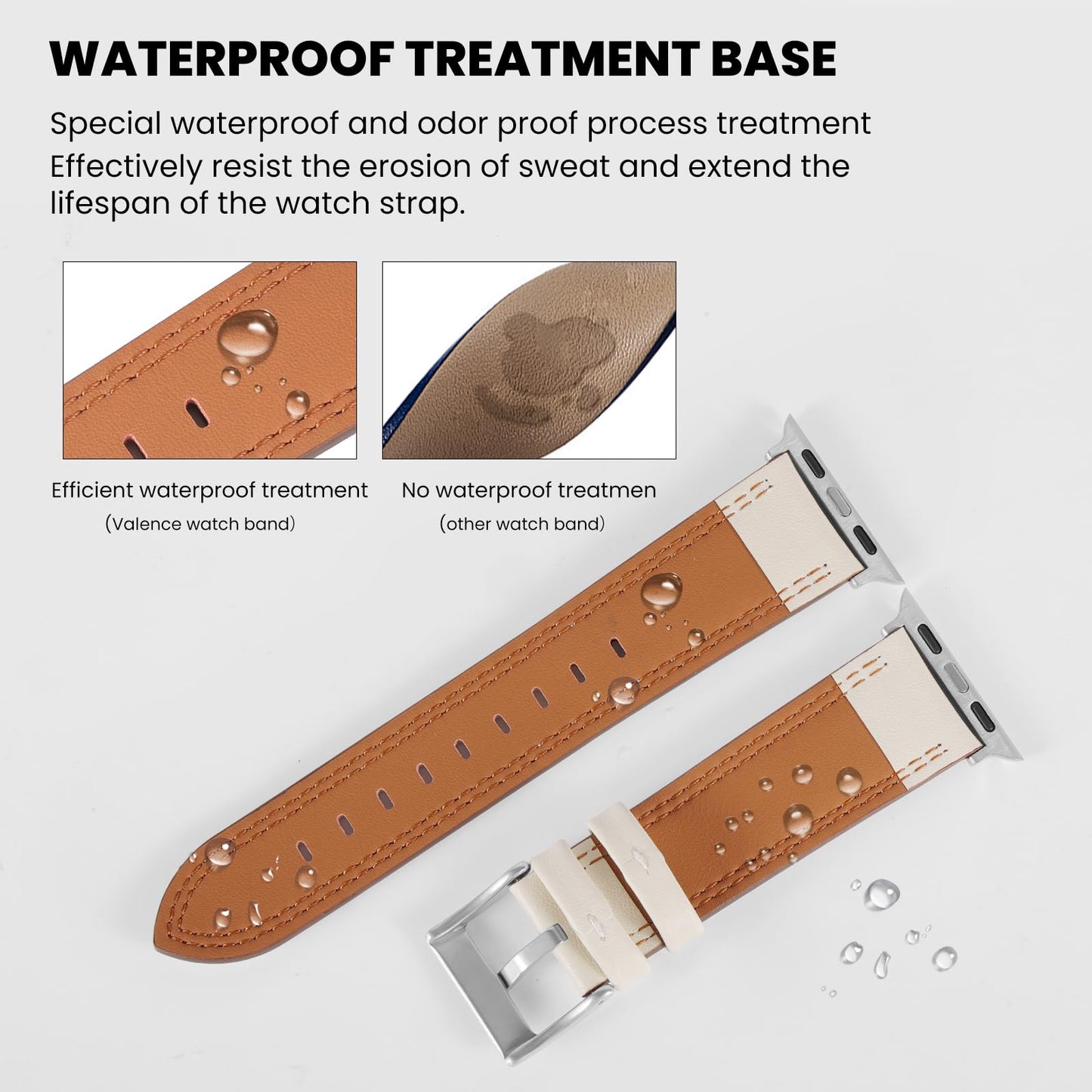 Soft Genuine Leather Band for Apple Watch 49mm 46mm 45mm 44mm 42mm - Women/Men Vintage Retro Replacement Wristband Strap with Metal Buckle for iWatch Ultra 3/2/SE/Series 11/10/9/8/7/6/5/4/3 White