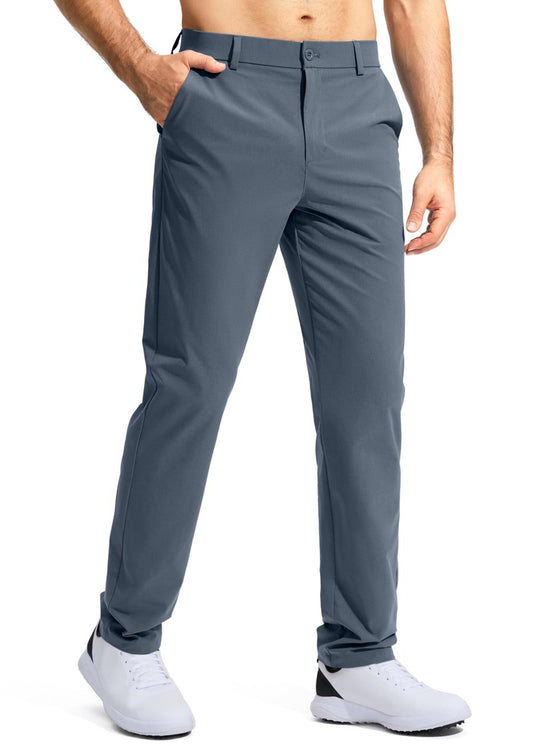 Pudolla Men's Golf Pants Work Dress Comfy Pants Casual Slacks Trousers with Pockets(Grey_Blue 42Wx30L)