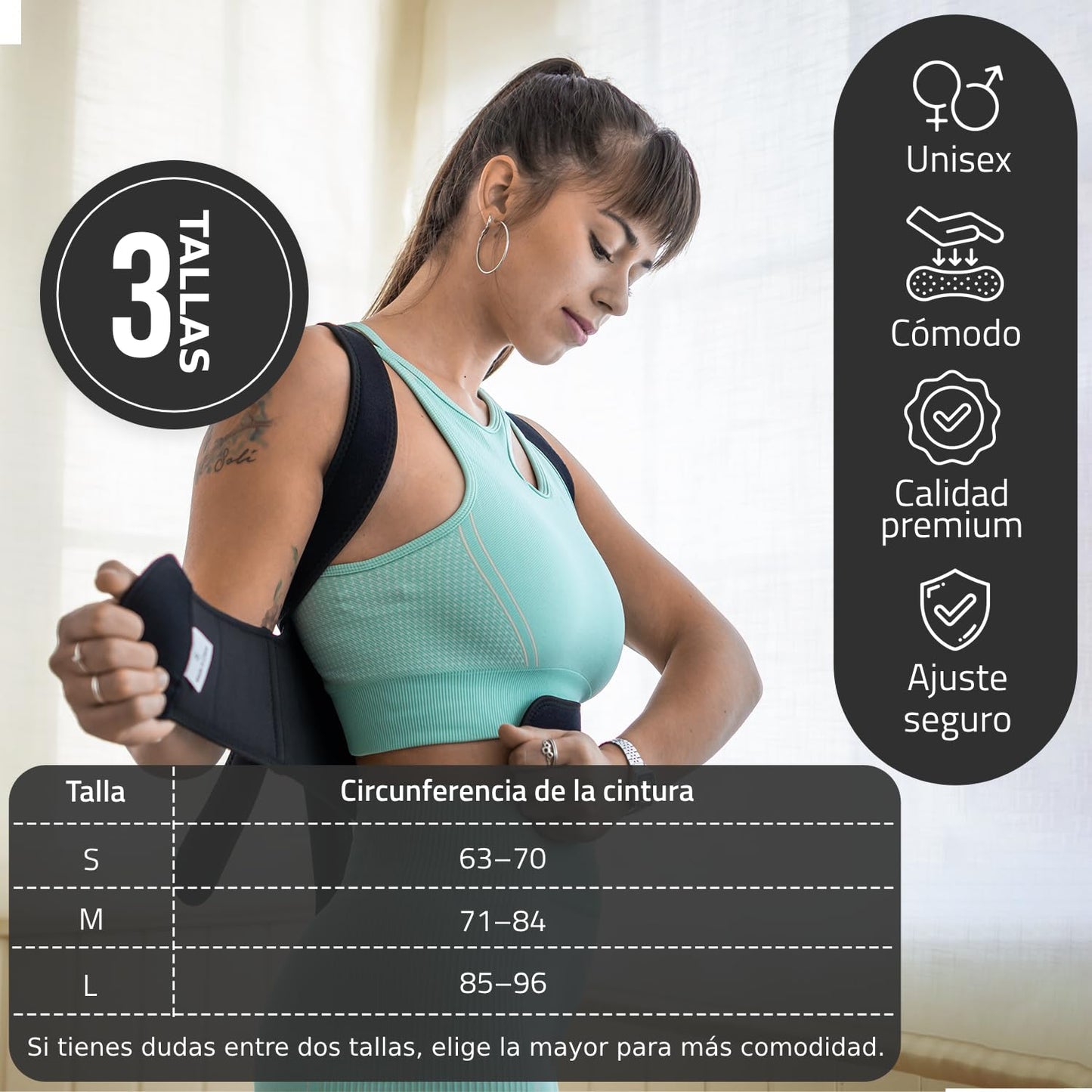 Roar® Hunchback Corrector, Posture Fixer, Shoulder Brace for Alignment, Adjustable Spine Support, Straight Back Trainer, Neck Corrector, Posture Vest, Luxe Posture Solution (S)