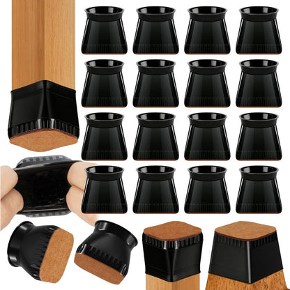 Chair Leg Floor Protectors - 40 Pcs Silicone & Felt Pads for Hardwood Floors - Anti-Scratch Furniture Sliders, Noise-Reducing Chair Feet Covers - Furniture Leg Caps Fit Sizes to(0.75"-1.06")