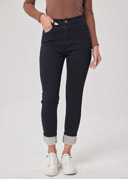 Yehopere Women's Winter Fleece Lined Jeans Slim Fit Warm Skinny High Waist Denim Jeans