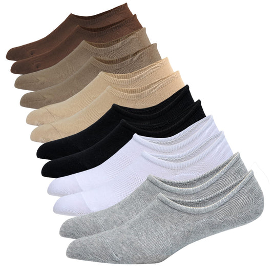 JORMATT 6 Pairs Mens & Women No Show Socks Non-Slip, Athletic Sneaker Cotton Invisible Low Cut Socks for Mens Shoe Size 10-13