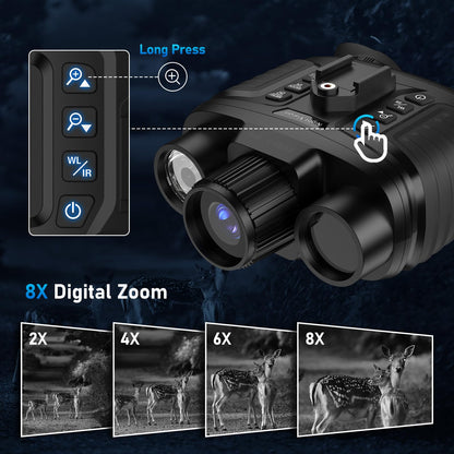 GOYOJO 4K Head-Mounted Night Vision Goggles, Night Vision Binoculars with 4500mAh Rechargeable Battery, 32GB Card Recording Photo & Video for Hunting & Camping