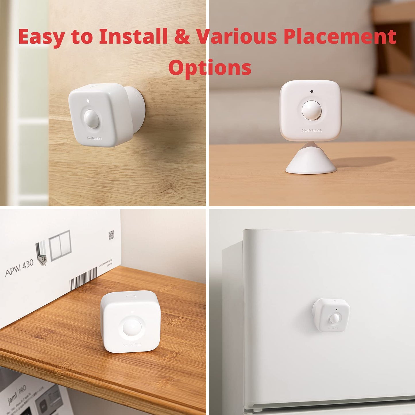 Smart Motion Door Sensor - Wireless PIR Motion Detector for Home Security, Compatible with Alexa, Google Assistant & Apple Home via SwitchBot Hub, Easy Installation, Real-Time Alerts (2025-White)
