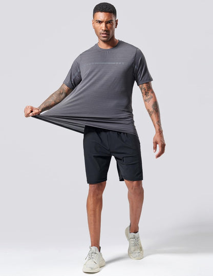 5 Pack Men’s Active Quick Dry Crew Neck T Shirts | Athletic Running Gym Workout Short Sleeve Tee Tops Bulk (Set 12, XX-Large)