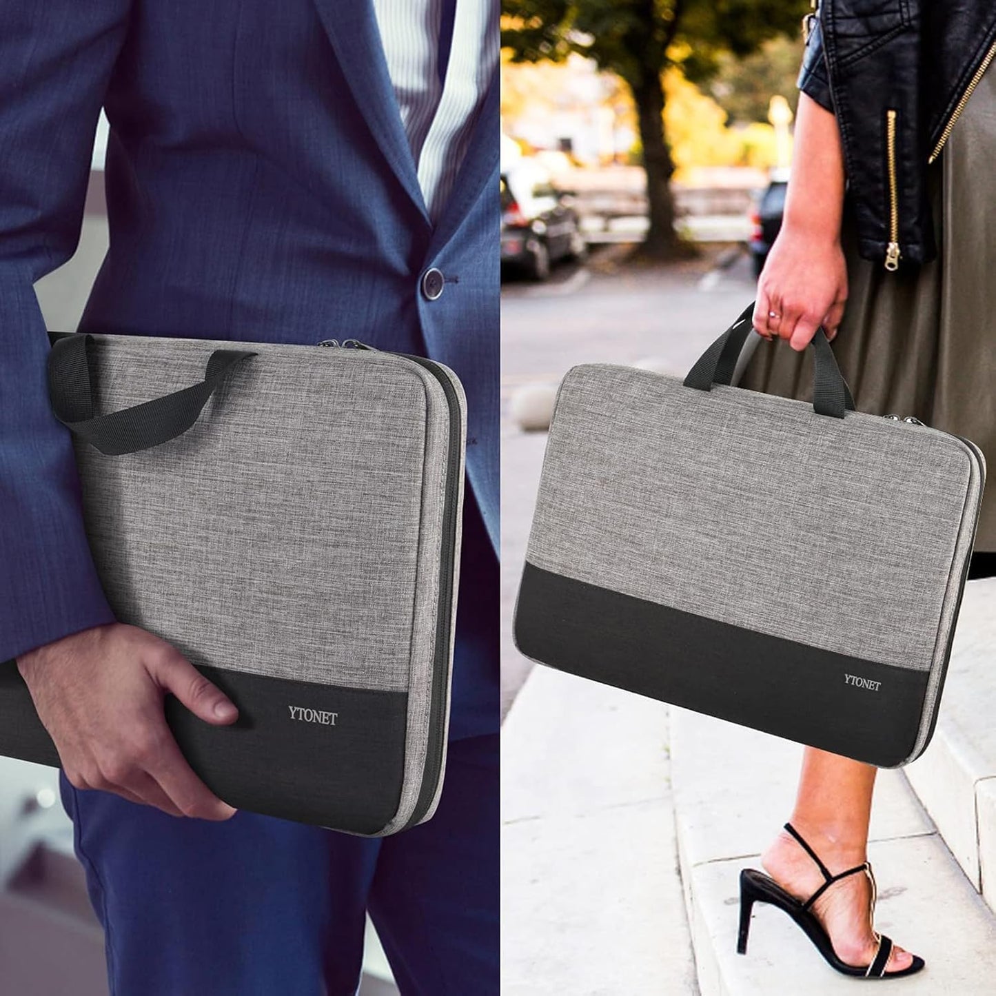 Ytonet 14 Inch Laptop Case, Water Resistant Laptop Sleeve Cover Computer Carrying Bag Compatible with 14 inch MacBook Air, MacBook Pro, HP, Lenovo, Dell, Asus, Acer, and Chromebook Notebooks, Grey