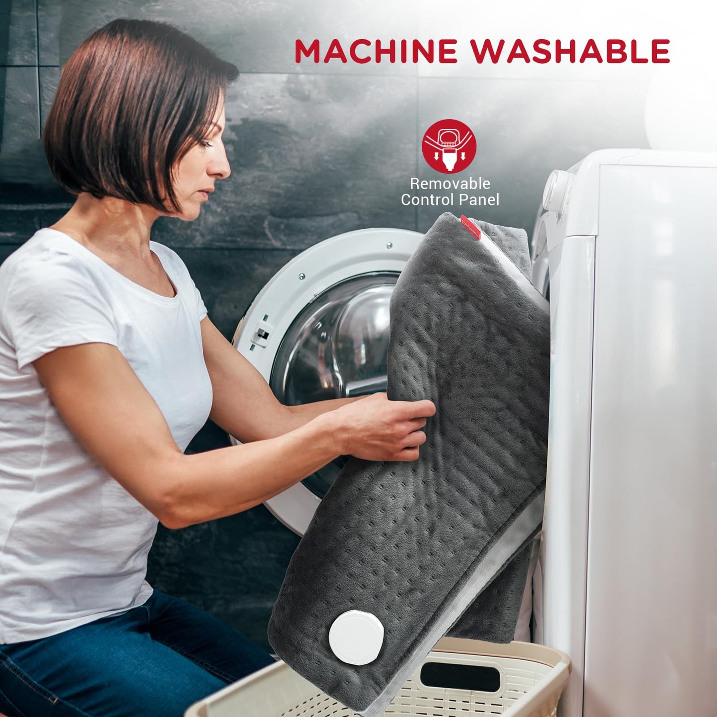 Comfytemp 12V/24V Car Electric Blanket for Back Pain Relief, 4 Heat Settings, 11 Auto-Off, Portable Mini Travel Blanket for Back Pain, Neck, Shoulders and Cramps Relief, 12" x 24" Washable