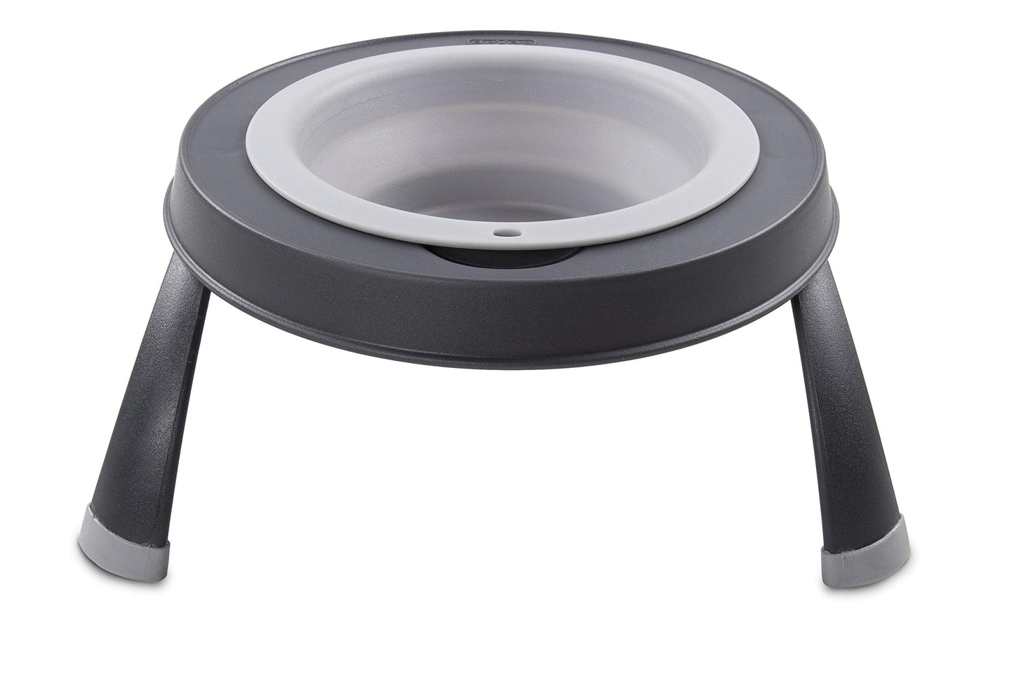 Dexas Pets Single Elevated Pet Feeder/Pet Bowl, Large/ 4 Cup Capacity, Light Gray