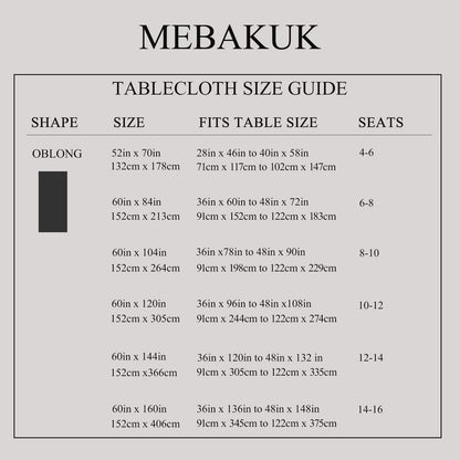 Mebakuk Rectangle Table Cloth Linen Farmhouse Tablecloth Waterproof Anti-Shrink Soft and Wrinkle Resistant Decorative Fabric Table Cover for Kitchen (Flaxen, 60" x 104" (8-10 Seats))