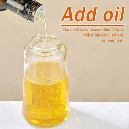 With Stickers 16oz Olive Oil Sprayer for Cooking - 2 in 1 Spray & Pour Olive Oil Dispenser - 470ml Glass Spray Oil Bottle - Kitchen Gadgets