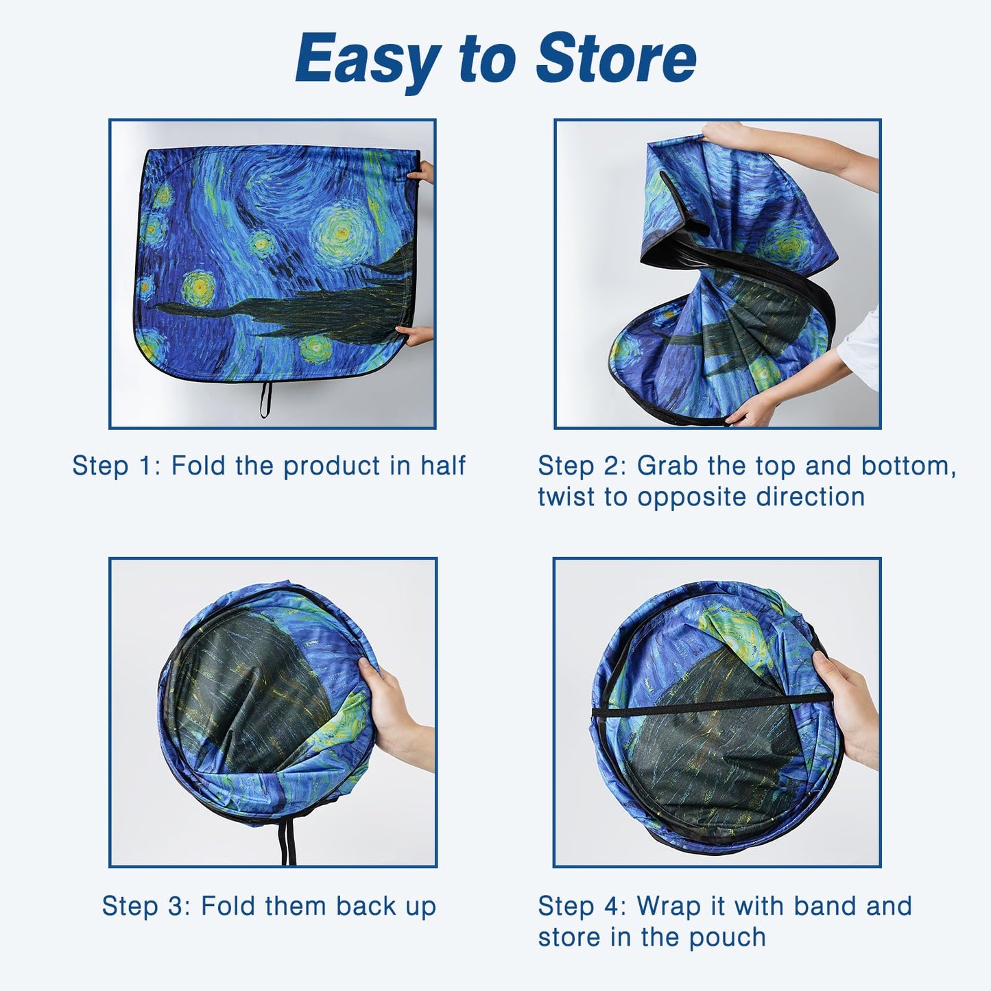 Windshield Sun Shade, Car Sun Shade Windshield Blocks UV Rays, Keep Car Interior Cool, Front Foldable Windshield Sunshade for Hatchback, Truck, SUV, MPV