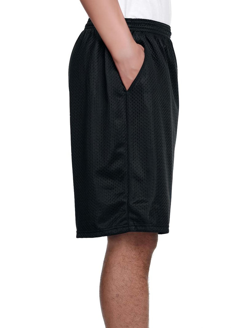 Hat and Beyond Mens Lightweight Basic Mesh Solid Basketball Jersey Workout Fitness Gym Shorts (Medium, 1ihb01_Black)