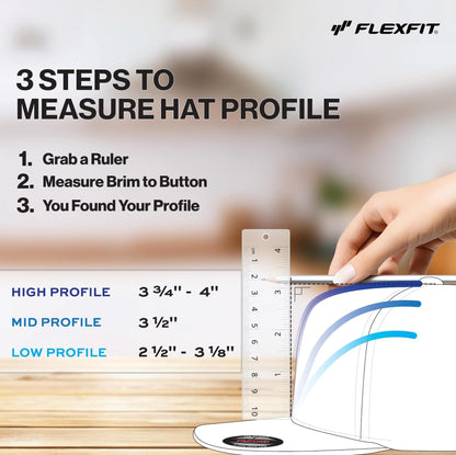 Flexfit Mens Cotton Twill Fitted Baseball Cap, White, Small-Medium US
