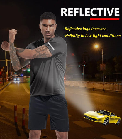Men's 5 Pack Dry Fit Workout Running Shirts Moisture Wicking Short Sleeve Mesh Athletic T-Shirts 5P04-XL