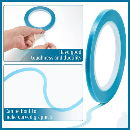 Xuniea 5 Rolls of Vinyl Tape Masking Tape Automotive Car Auto Paint for Curves, High Temperature Vinyl Low Tack(1/16 Inch, 1/8 Inch, 1/4 Inch, 1/2 Inch, 3/4 Inch, Blue)