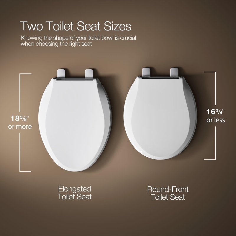 KOHLER 4636-RL-G9 Cachet ReadyLatch Elongated Toilet Seat Slow Close, Soft Close Toilet Seat Quiet Lid, Contoured Grip-Tight Bumpers Installation Hardware, Apartment Essentials, Sandbar